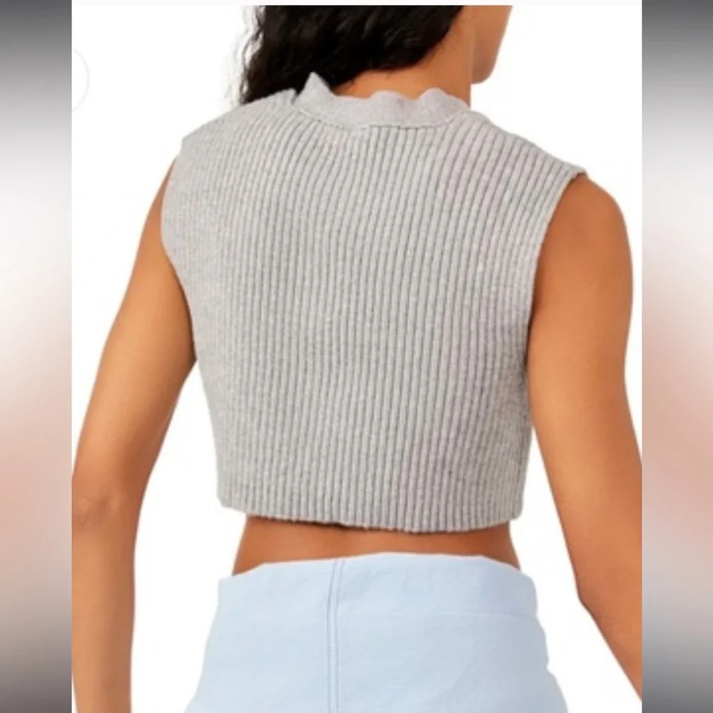 NWT - Free People Naiome Sweater Micro Vest‎ Color: Truthsayer